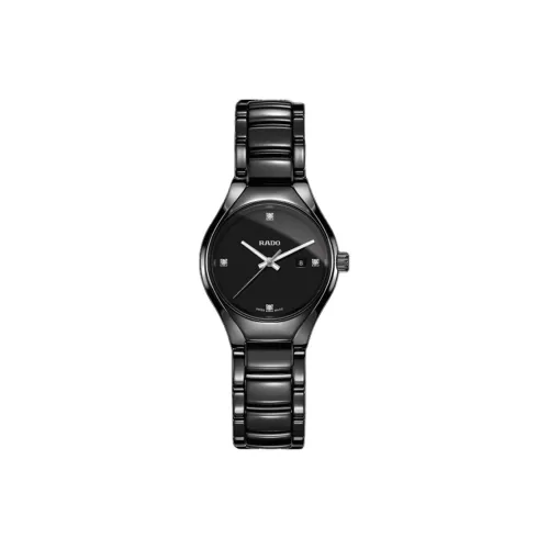 RADO Realme Collection Кварцевый механизм Женские часы 30 мм Черный циферблат Керамические корпуса Керамический ремешок