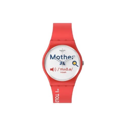Swatch Quartz Механизм Женские часы 34 мм Белый циферблат Пластиковый корпус Часы Силиконовый ремешок GZ713
