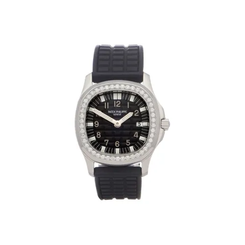 PATEK PHILIPPE AQUANAUT Series Кварцевый механизм Женские часы 29,4 мм Черный циферблат Корпус из нержавеющей стали Резиновый ремешок