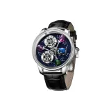 H-P6573-Белый корпус, черный циферблат, черный ремешок