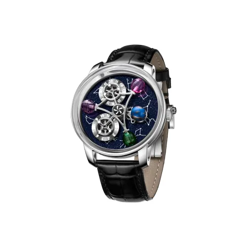 HAEMMER Автоматический механический механизм натуральная кожа ремень мужские часы циферблат с открытым механизмом