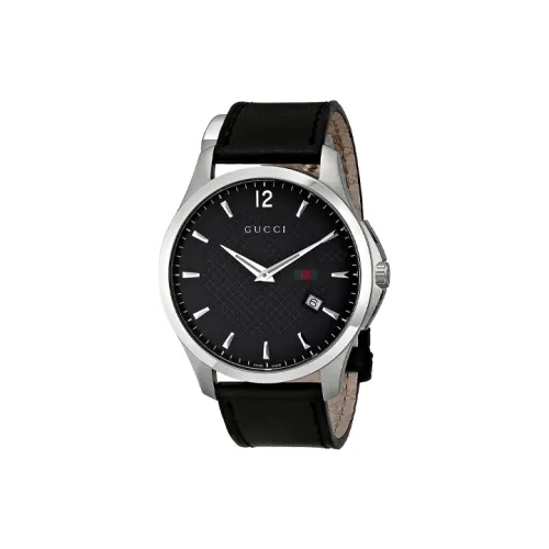 GUCCI G Timeless Collection Мужские часы Кварцевый механизм Кожаный ремешок 40 мм Черный циферблат