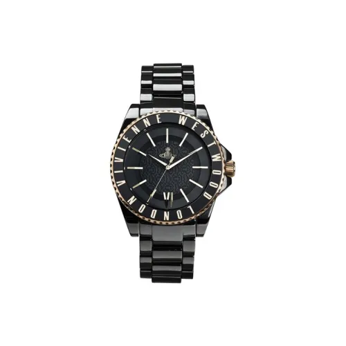 Vivienne Westwood часы Кварцевый механизм Керамика Ремешок 41 мм Черный циферблат Мужские часы Vv048gdbk