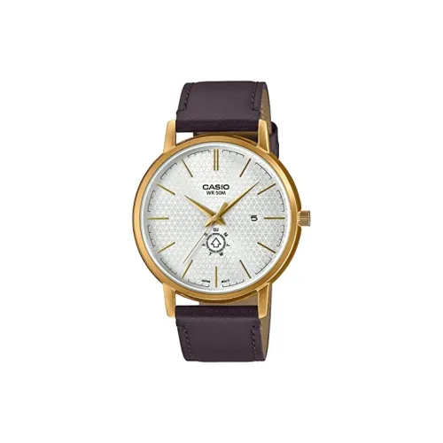 CASIO Standard Series Кварцевый механизм Естественная кожа Ремешок Часы Мужские Серебряные MTP B125GL 7AV