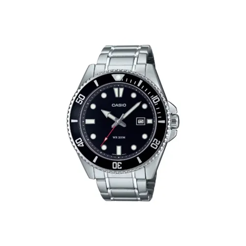 CASIO MDV 107 Collection Кварцевый механизм нержавеющая сталь ремешок часы для мужчин черный циферблат