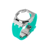 5 Броги Серебряный корпус + TF Синий ремешок + Серебряная застежка-бабочка