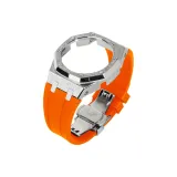 5 Броги Серебряный корпус + Оранжевый ремешок + Серебряная застежка-бабочка