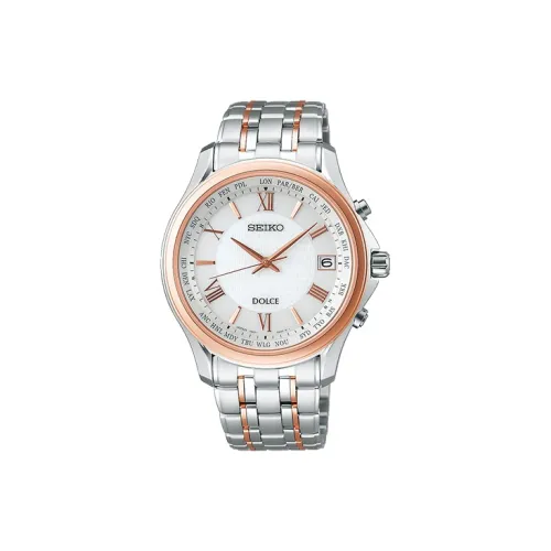 SEIKO Solar Кварцевый Механизм Титан Ремешок Часы 39,1мм Мужские Часы Белый Циферблат SADZ202