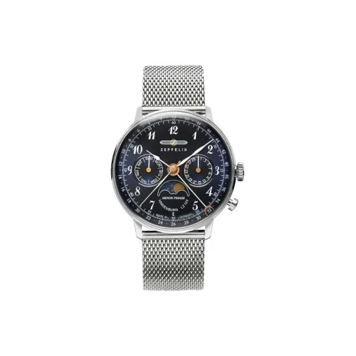 ZEPPELIN Кварцевый механизм Женские часы Синий циферблат Нержавеющая сталь Корпус часов Нержавеющая сталь Ремешок