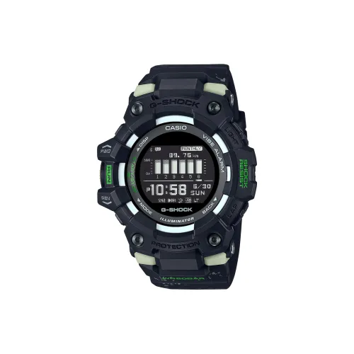 CASIO SQUAD Series G SHOCK Collection Кварцевый механизм Смольный ремешок Часы Мужские Черный циферблат GBD 100LM 1PRT
