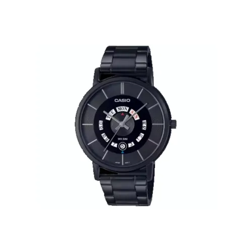 Коллекция CASIO Кварцевый механизм нержавеющая сталь ремешок мужские часы черный циферблат