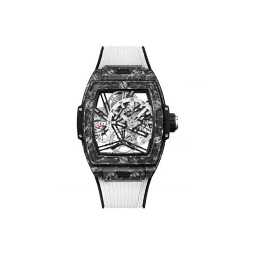 HUBLOT BIG BANG Soul Механические часы с ручным заводом Унисекс 42 мм Белый циферблат Углеродное волокно Корпус часов Резиновый ремешок