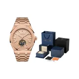 Розовое золото с розовым золотом, скелетизированный циферблат [Роскошь, бизнес, коробка]