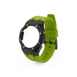 Carbon Fiber Черный Чехол для часов + Светло-зеленый Ремешок