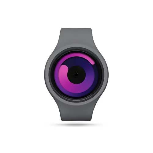 ZIIIRO Zero Gravity Collection Кварцевый механизм Унисекс Часы Черный циферблат Корпус из нержавеющей стали Силиконовый ремешок