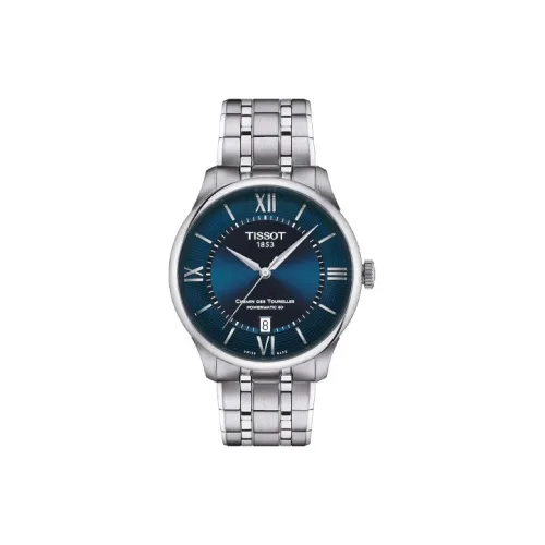 TISSOT Автоматический Механический Механизм Унисекс Часы 39 мм Синий Циферблат Корпус из Нержавеющей Стали Ремешок из Нержавеющей Стали