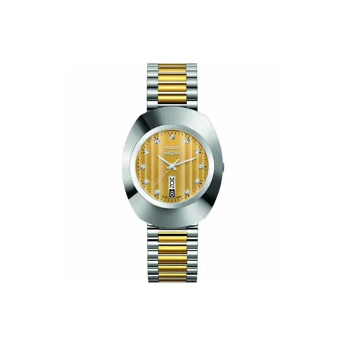 RADO Diamond Star Founder Collection Кварцевый механизм Женские часы Циферблат 35,1 мм Золото