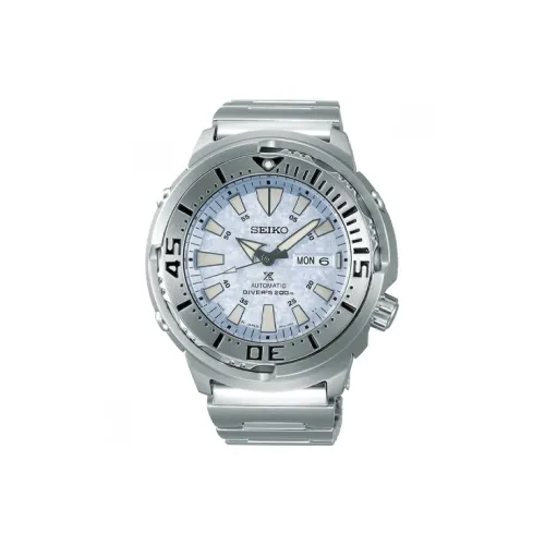 SEIKO Prospe Автоматический Механический Механизм Нержавеющая Сталь Ремешок Часы Мужские Белый Циферблат