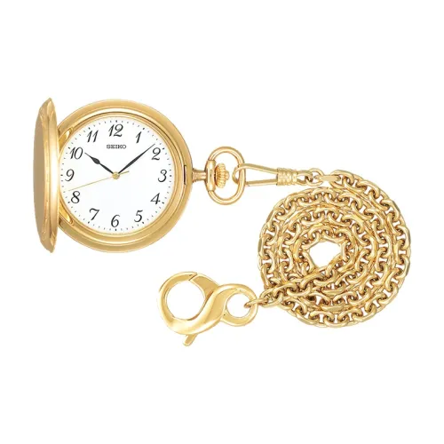 SEIKO Кварцевый механизм Нержавеющая сталь Ремешок Карманный Часы 40 мм Мужские часы Золото SAPM002
