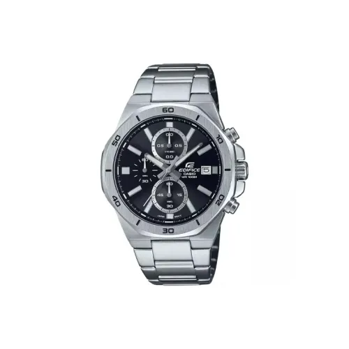 CASIO Кварцевый механизм ремешок из нержавеющей стали мужские часы черный циферблат