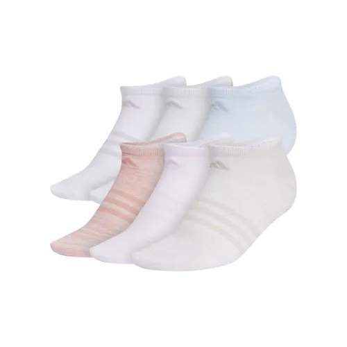 Adidas 6 пар Бежевый + Холографический Серебряный + Глина + Светло-зеленый + Светло-синий + Светло-розовый Женские носки