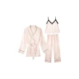 Розовый, бабочка, жаккард, ледяной шелк, набор из 3 шт.