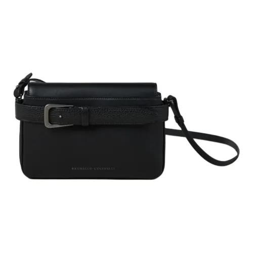 BRUNELLO CUCINELLI Сумка через плечо из телячьей кожи женская черная