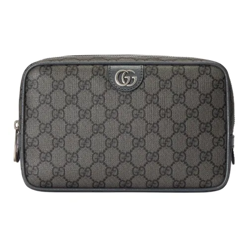 GUCCI Ophidia Холст и Кожа Косметичка Мужская Серый и Черный