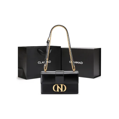 Clannad Коровья кожа Портативная Сумка через плечо Маленькая Женская Черная