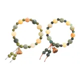 Браслет Lucky Лотос с бусинами (Светло-зеленый + Темно-зеленый)