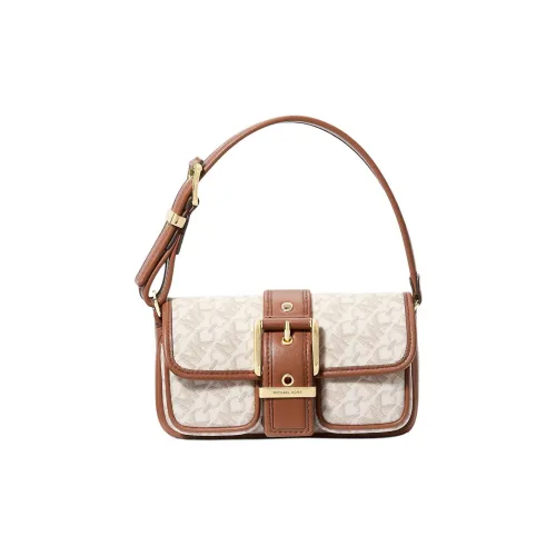 MICHAEL KORS Покрытый холст с полиэстером сумка через плечо мини женская белая и коричневая