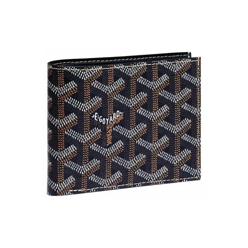 GOYARD SAINT FLORENTIN Canvas Leather Wallet Unisex Marine Blue