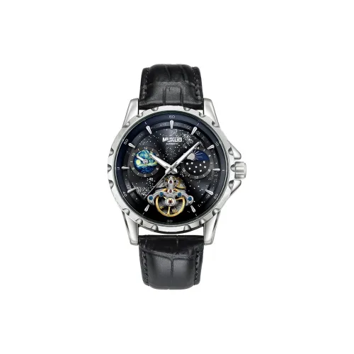 MUKUO Автоматический Механический Механизм Мужские Часы 45 мм Черный