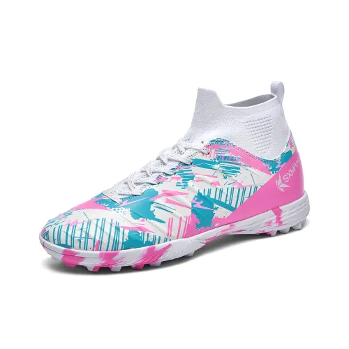 DOUBLE STAR 88 Slip-resistant Abrasion-resistant Lightweight Football Cleats Unisex Cherry Blossom Pink Двойная звезда 88 противоскользящие устойчивые к истиранию легкие футбольные бутсы унисекс цвет вишневый цветок розовый