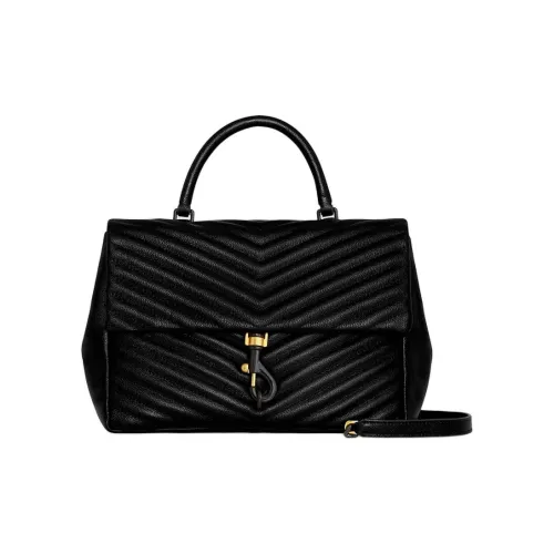 REBECCA MINKOFF Edie Натуральная кожа Портативная Сумка через плечо Сумка на плечо Большая Женская Черная