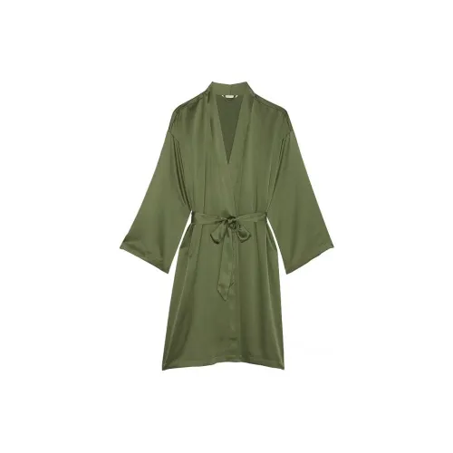Victoria's Secret Сатин Midi Халат WOODLAND Зеленый Халат для сна Женские Зеленый