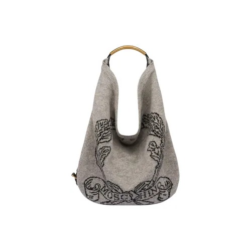 MOSCHINO Чистая шерсть Сумка через плечо Большая Женская Серого цвета