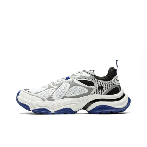 Le Coq Sportif Slip-resistant и дышащий низкий топ кросовки с толстой подошвой унисекс синий и белый