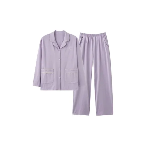 Montagut Pajama Комплект Осенний Зимний Женский Двухкомпонентный Комплект Фиолетовый