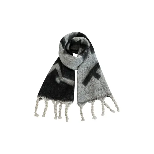CARTELO Полиэстер Трикотаж Шарфы Унисекс Черный Серый Двойной Сторонний
