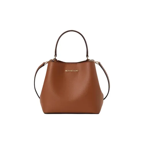 MICHAEL KORS Покрытый холст ведрообразной сумки через плечо маленькая женская коричневый