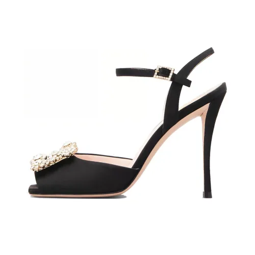 Roger Vivier Flower Strass One Ремень Сандалии Женские Черный