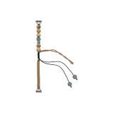 Дерево-цветной зеленый агат - одиночный ряд бусин, шнурок-ремень