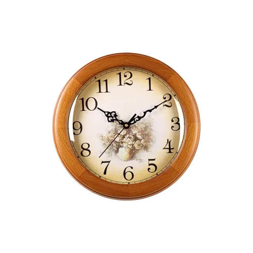 HENSE Кварцевый механизм массивная древесина настенные часы унисекс циферблат с кофейным оттенком модель HW335