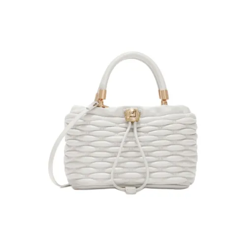 Furla Телячья кожа Одно плечо Ручная сумка Сумка через плечо Мини Женская Хлопок Белый