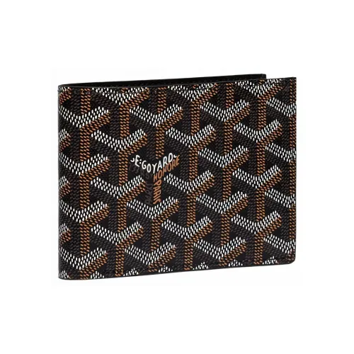 GOYARD SAINT FLORENTIN Canvas Leather Wallet Unisex Black