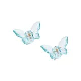 [Синий 2 шт] Бабочка, прозрачный, маленький, заколка-краб