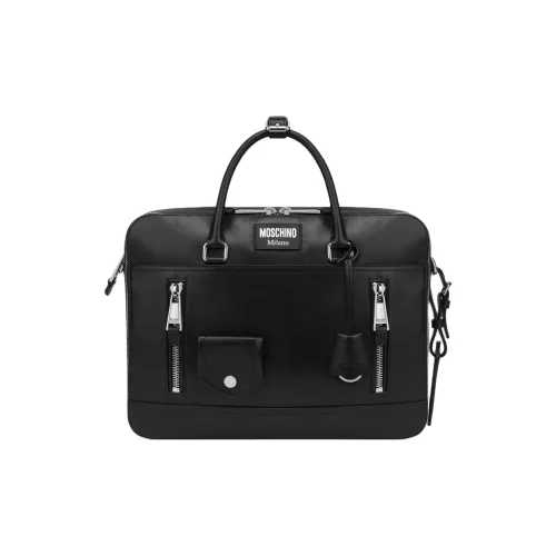 MOSCHINO Сумка через плечо из телячьей кожи сумка обычного размера мужская черная