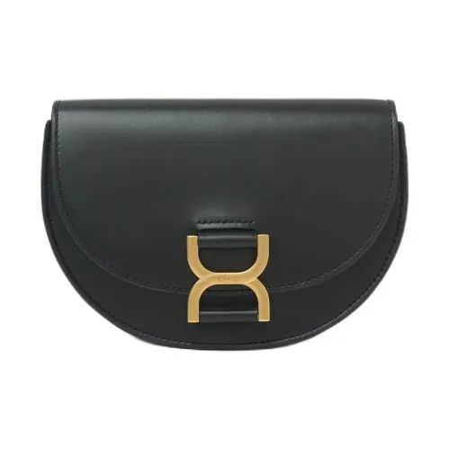 Chloe Marcie Коровья кожа Сумка через плечо Мини Женская Черная