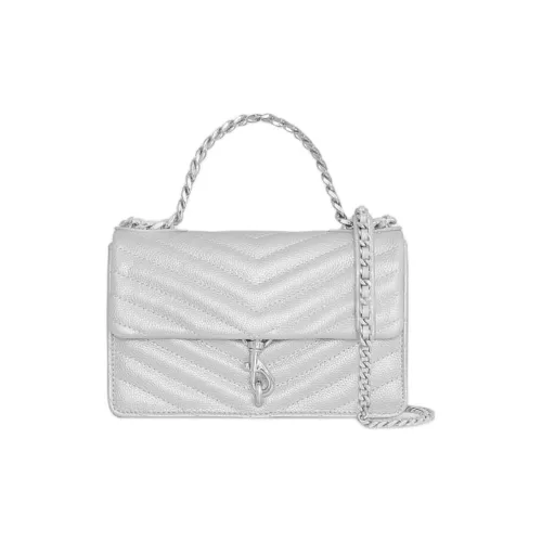 REBECCA MINKOFF Edie Натуральная кожа Сумка через плечо Сумка через плечо Мини Женская серебряная